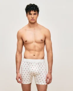 Clearance Boxer ong en coton avec otif pient Homme Boxers À Motifs