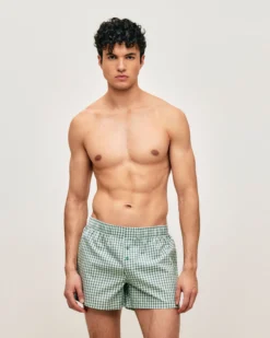 Sale Caeçon en coton à carreaux Homme Caleçons À Motifs