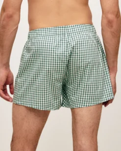 Sale Caeçon en coton à carreaux Homme Caleçons À Motifs