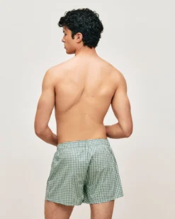 Sale Caeçon en coton à carreaux Homme Caleçons À Motifs