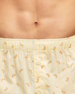 Clearance Caeçon en coton otif banane Homme Caleçons À Motifs