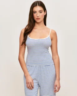 Clearance Caraco côteé à rayure Hauts De Pyjamas