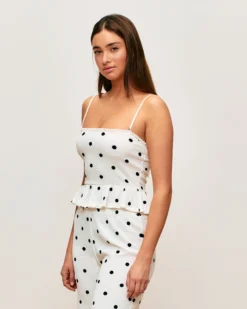 New Caraco atière texturée otif à poi Tops|Hauts De Pyjamas