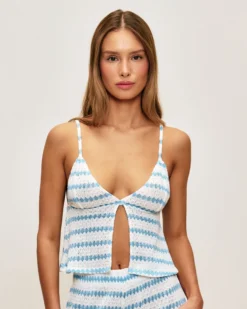Best Débardeur en crochet à rayure Tops|Tops De Plage