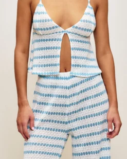 Best Débardeur en crochet à rayure Tops|Tops De Plage