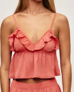 New Débardeur en atin à voant Tops