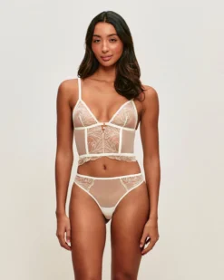 Hot Guêpière en eh avec broderie forae et pendentif pere Bustiers|Guêpière