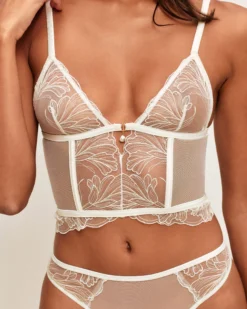 Hot Guêpière en eh avec broderie forae et pendentif pere Bustiers|Guêpière