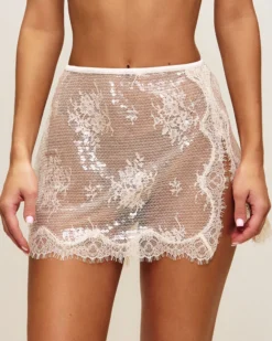 Sale Jupe en dentee tranparente avec equin Jupes De Plage|Jupes