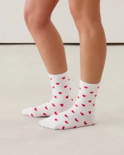 New Lot de 3 paires de chaussettes coton à motifs coeurs Chaussettes