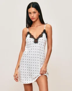 Discount Nuiette en atin à poi Robes|Nuisettes