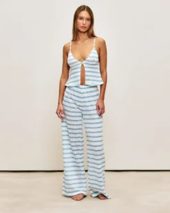 Online Pantaon en crochet avec otif rayé Pantalons|Pyjamas Pour Les Grandes