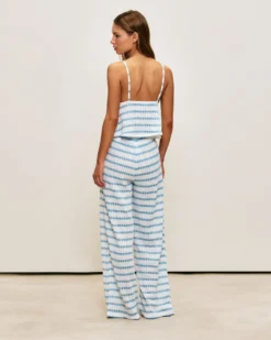 Online Pantaon en crochet avec otif rayé Pantalons|Pyjamas Pour Les Grandes