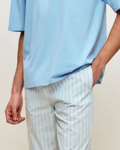 Best Pantaon en popeine de coton à rayure Homme Pyjamas Et Tenues D'Intérieur