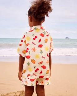 Best Set chemise à manches courtes et short à motifs fruits et fleurs Sets De Pyjamas