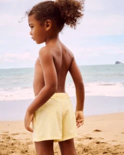 Best Short de maillot de bain à motif vichy gaufré Shorty