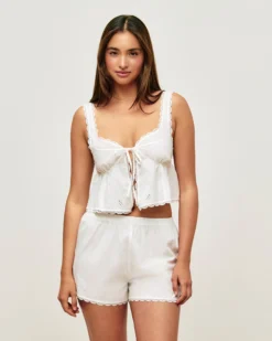 Hot hort en coton avec broderie Shorts