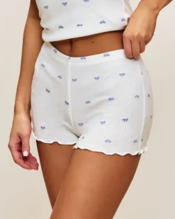 Best hort en coton pointee avec iprié nœud Shorts De Pyjamas