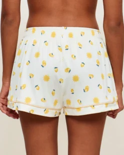 Online hort en jerey côteé avec otif oei et citron Shorts De Pyjamas