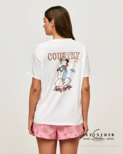 Hot hort en popeine de coton iprié Betty Boop Shorts De Pyjamas