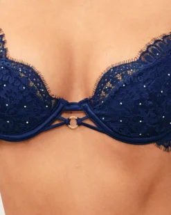 Discount Soutien-gorge ampliforme en dentelle à strass argentés Ampliformes|Avec Armatures