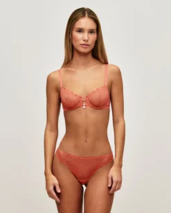 Clearance Soutien-gorge corbeille en dentelle avec fil lurex doré et bijou Avec Armatures|Corbeilles