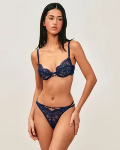 Discount Soutien-gorge corbeille en dentelle à strass argentés Avec Armatures|Corbeilles