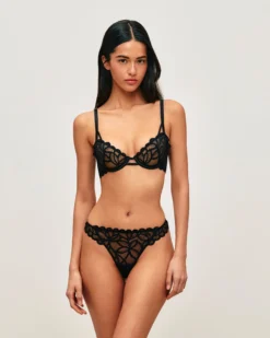 Hot Soutien-gorge corbeille en mesh avec broderies florales Avec Armatures|Corbeilles