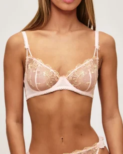 Online Soutien-gorge corbeille en mesh avec broderies florales et nœuds Avec Armatures|Corbeilles