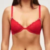 Online Soutien-gorge en dentelle florale et noeud vichy et blanc Avec Armatures|Corbeilles