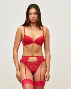 Outlet Soutien-gorge push-up en dentelle et laçage Avec Armatures|Push-Up