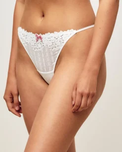 Outlet Tanga en dentee forae et noeud Culottes Mariage|Tangas