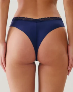 Hot Tanga en icrofibre et dentee Culottes Mariage|Tangas