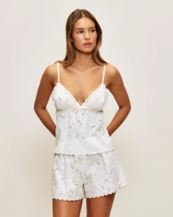 Hot Top en coton avec broderie angaie Tops