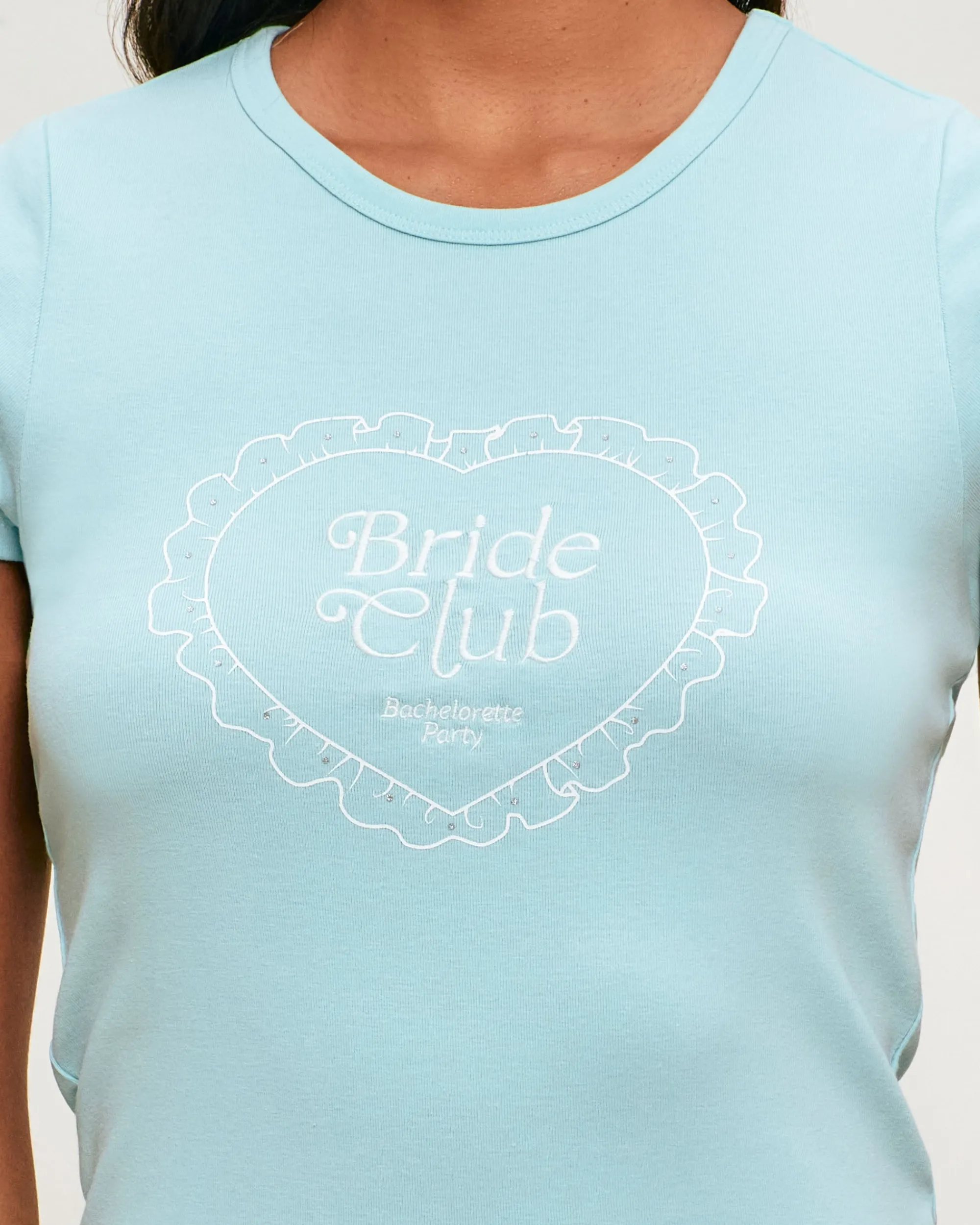 Online T-hirt jerey brodé eage Bride Cub avec détai paiette Hauts De Pyjamas
